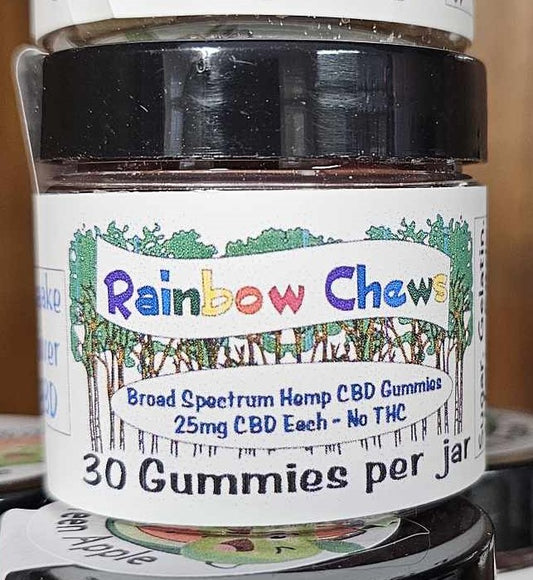 Rainbow Chews 25mg Broad Spectrum CBD per Gummy